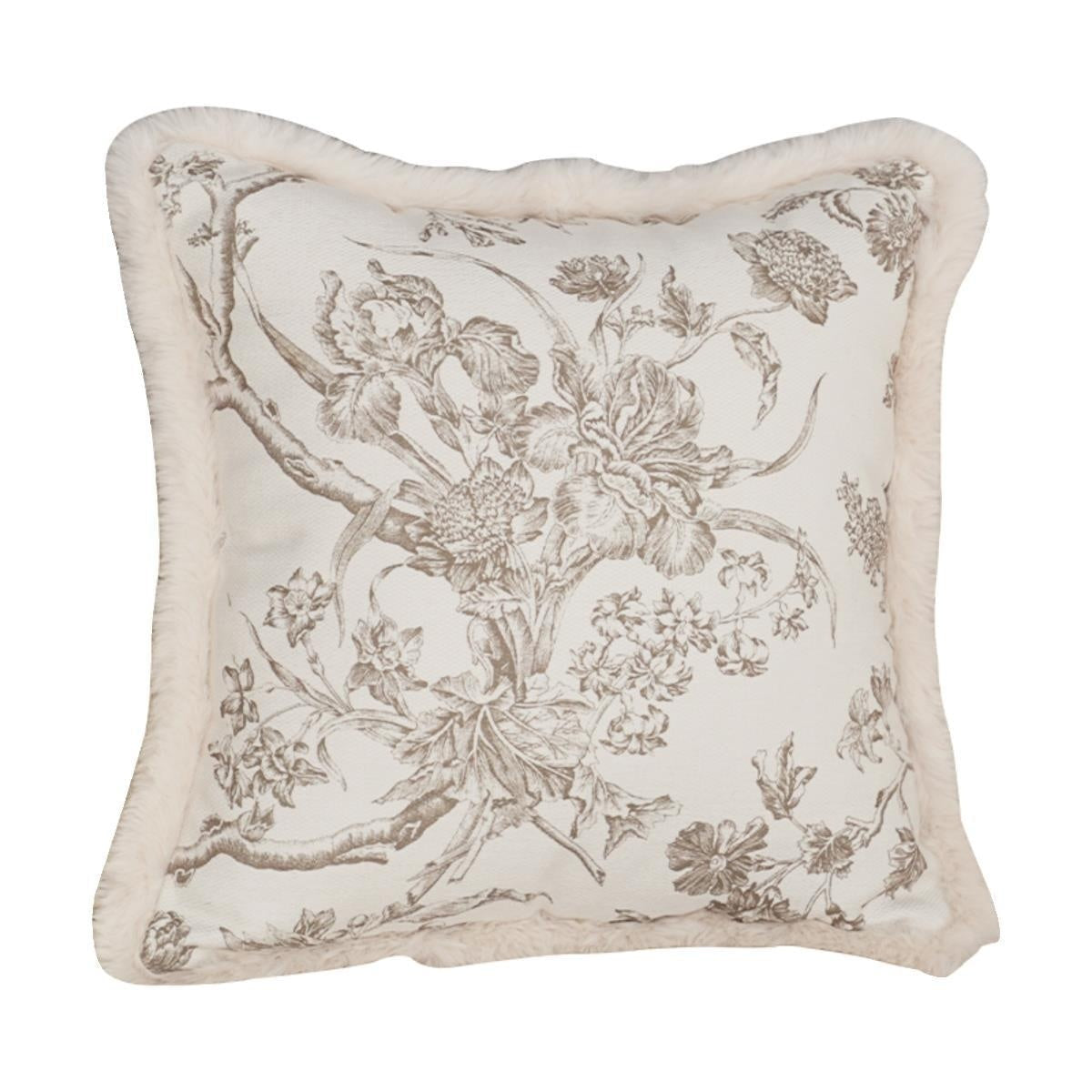KTX-632403 Gentle Luxury Retro French Printed Plush Pillowcase - Multiple Styles Available