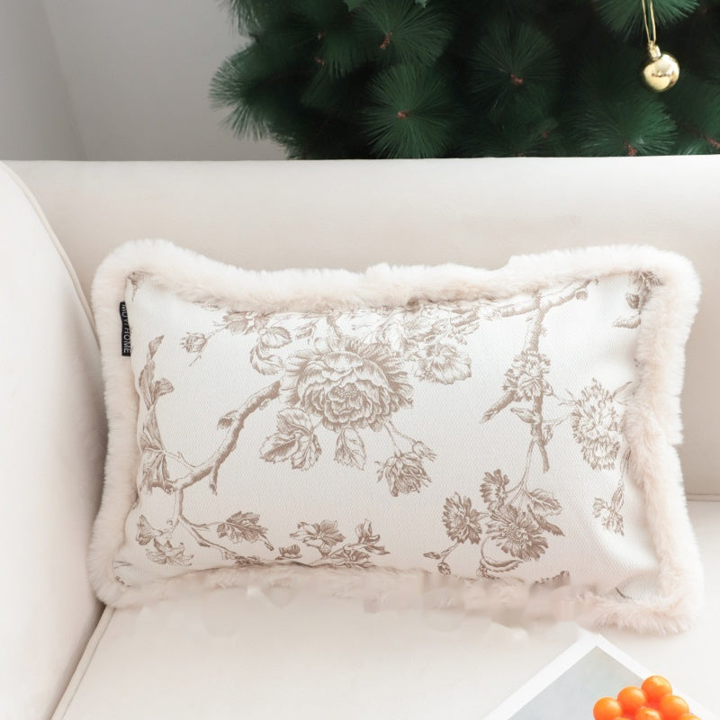 KTX-632403 Gentle Luxury Retro French Printed Plush Pillowcase - Multiple Styles Available