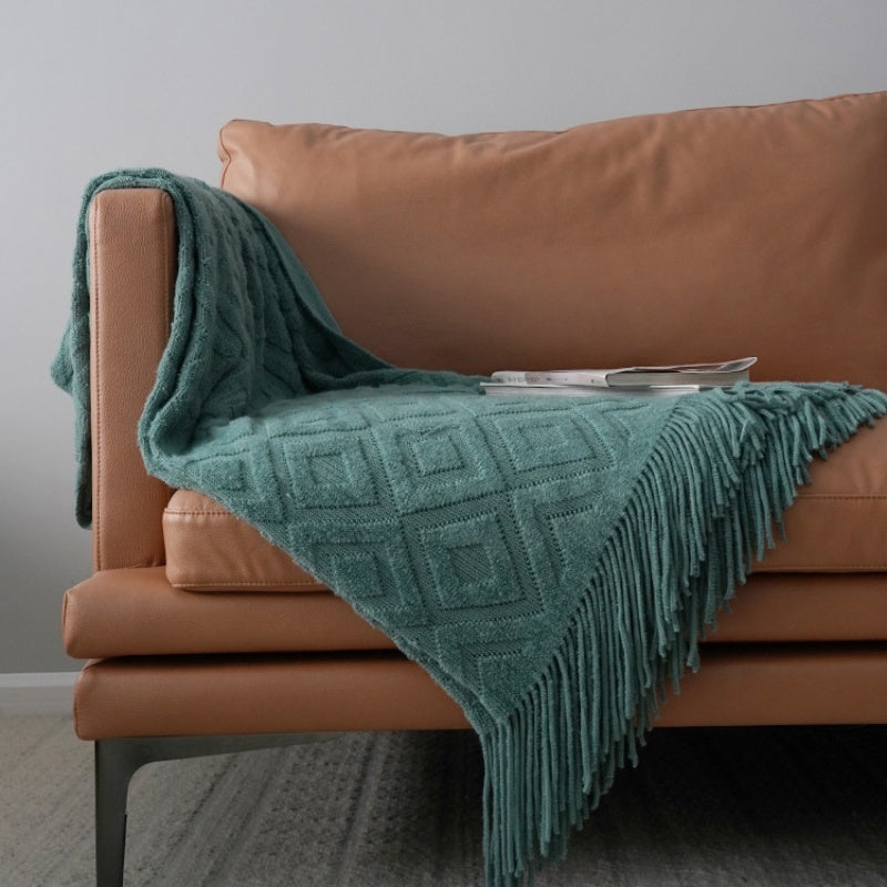 KTX-632595 Jacquard Knitted Acrylic Fiber Bed Runner for Sofa in Multiple Colors