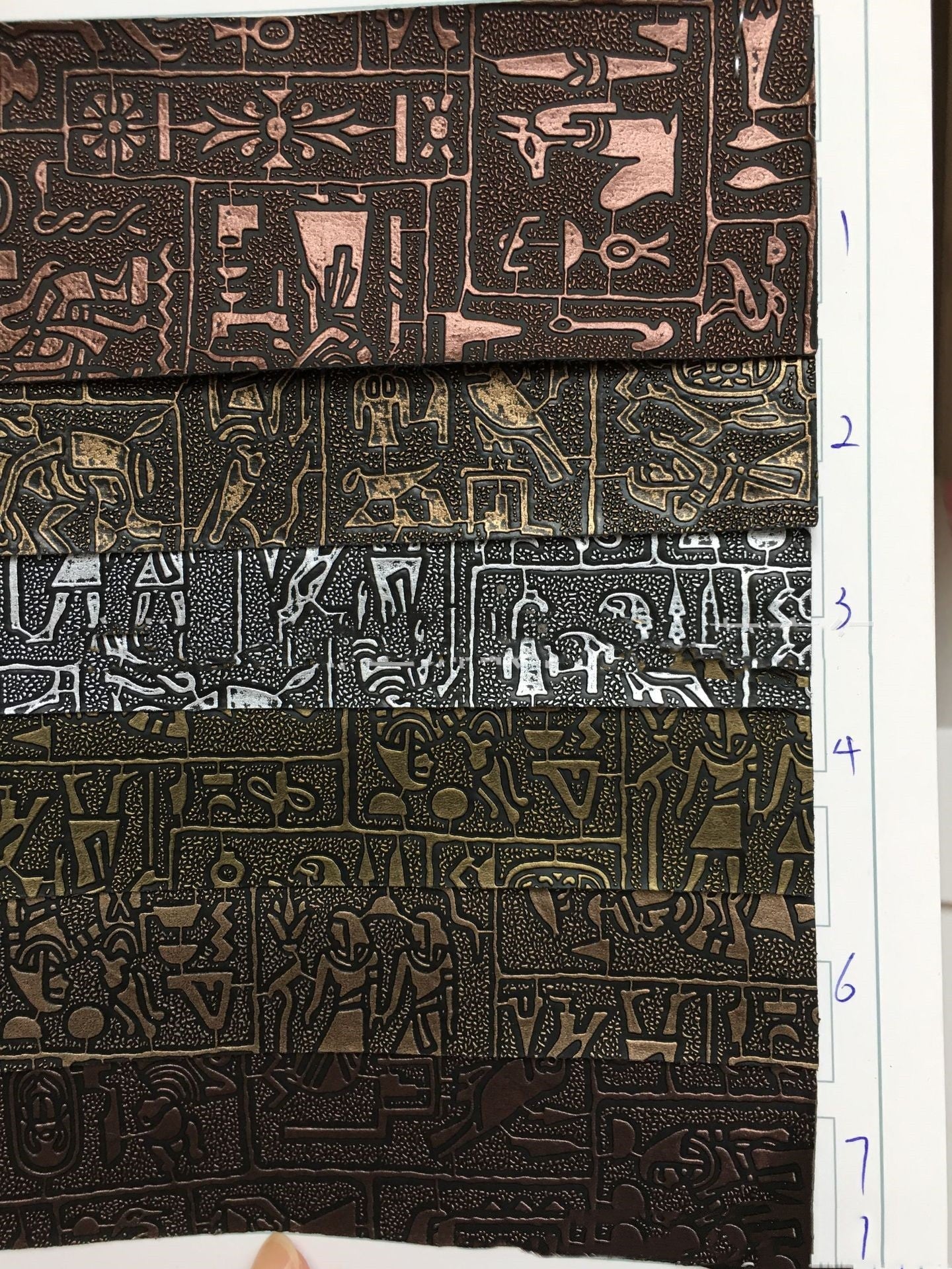 KTX-633427 Egyptian Antique Pattern PVC Leather Fabric for Multifunctional Use