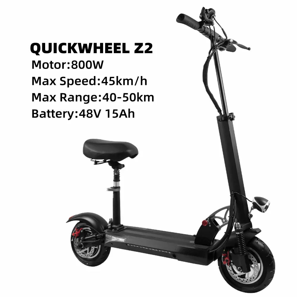 KTX-633619 Foldable Electric Scooter with 10-Inch Tires, 800W Motor, 45km/h Speed, 15Ah Battery, 40-50km Range