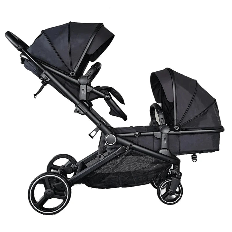 KTX-633939 Lightweight Aluminium Stroller Wagon for Twins - Versatile Baby Buggy with Ample Storage Space