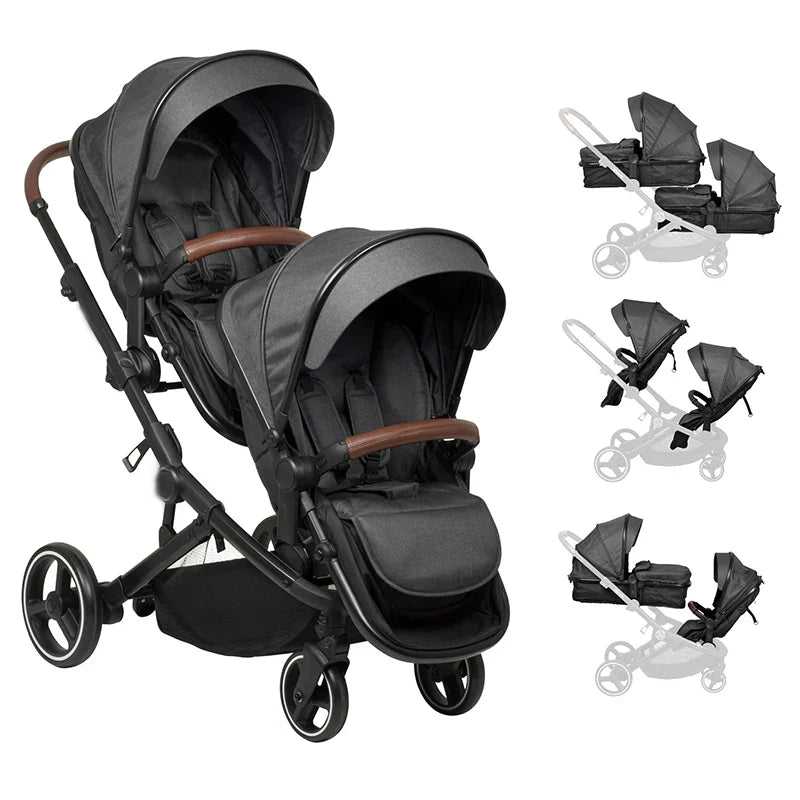KTX-633939 Lightweight Aluminium Stroller Wagon for Twins - Versatile Baby Buggy with Ample Storage Space