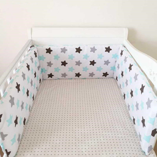 KTX-634067 Kids' Pure Cotton Removable Bed Set with Anti-Collision Guardrail and Canopy - 200x30 cm