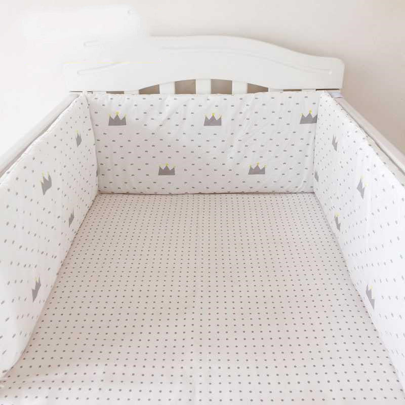 KTX-634067 Kids' Pure Cotton Removable Bed Set with Anti-Collision Guardrail and Canopy - 200x30 cm