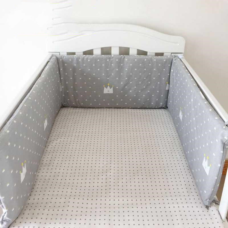KTX-634067 Kids' Pure Cotton Removable Bed Set with Anti-Collision Guardrail and Canopy - 200x30 cm