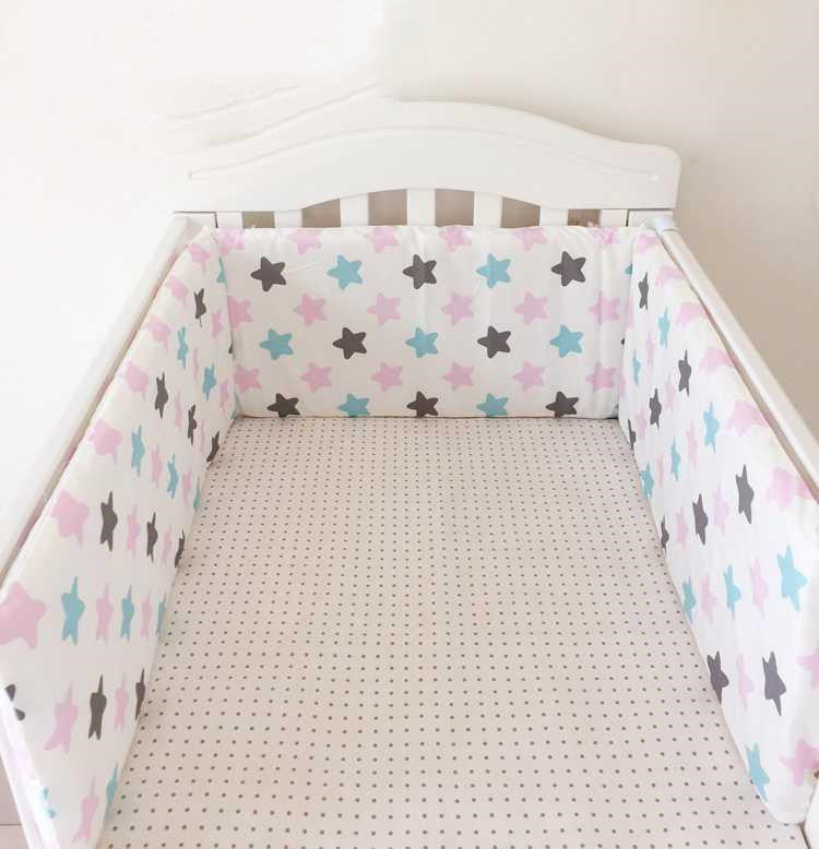 KTX-634067 Kids' Pure Cotton Removable Bed Set with Anti-Collision Guardrail and Canopy - 200x30 cm