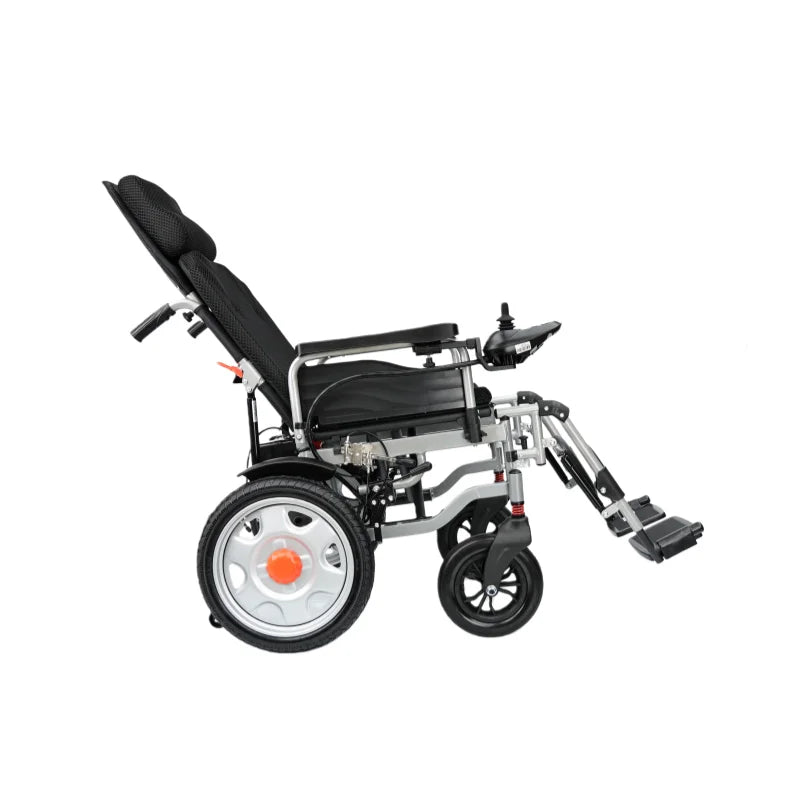 KTX-635923 Lightweight Folding Electric Wheelchair with Remote Control, 12Ah Battery, Carbon Steel Frame, 120kg Capacity, CE Certified