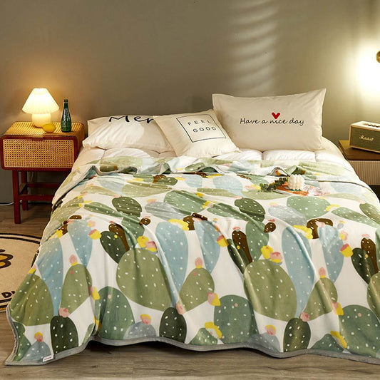 KTX-636051 Cozy Cartoon Coral Fleece Blanket for Autumn and Winter – Multiple Patterns Available