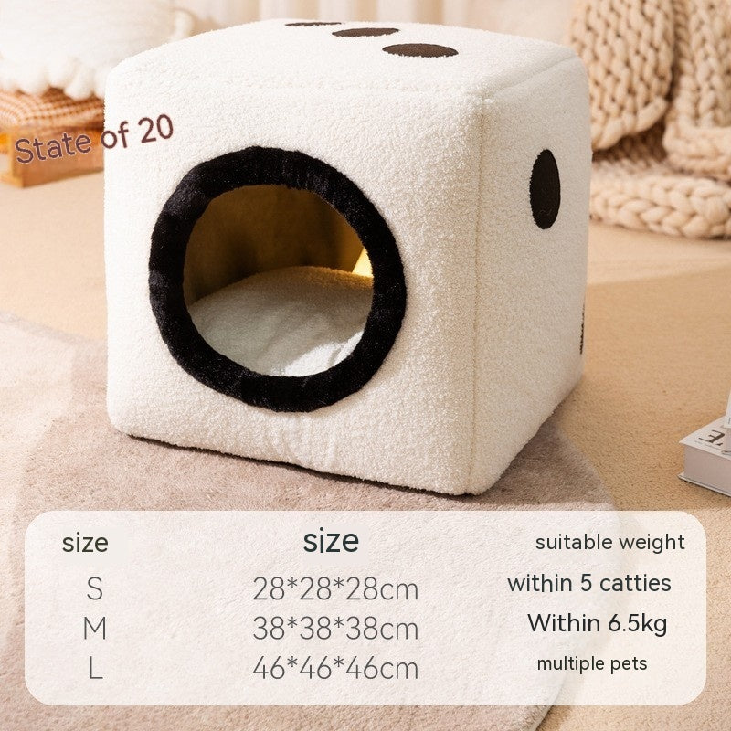 KTX-636179 Cozy Thickened Pumpkin Dog Bed for Cats and Small Pets - Windproof and Warm