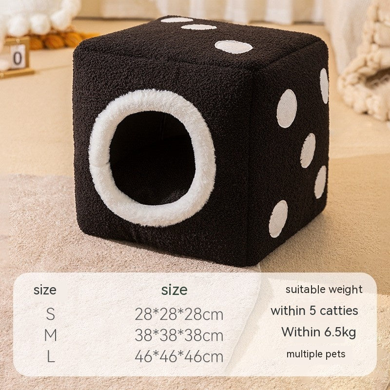 KTX-636179 Cozy Thickened Pumpkin Dog Bed for Cats and Small Pets - Windproof and Warm