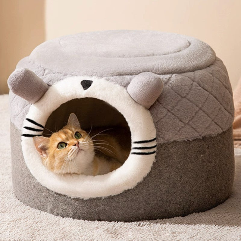 KTX-636179 Cozy Thickened Pumpkin Dog Bed for Cats and Small Pets - Windproof and Warm