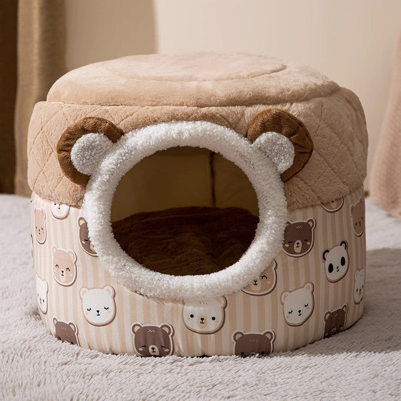 KTX-636179 Cozy Thickened Pumpkin Dog Bed for Cats and Small Pets - Windproof and Warm