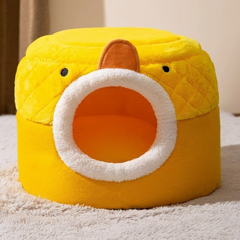 KTX-636179 Cozy Thickened Pumpkin Dog Bed for Cats and Small Pets - Windproof and Warm