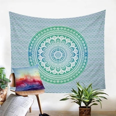 KTX-636755 Geometric Abstraction Plush Tapestry for Bedroom and Living Room Decor