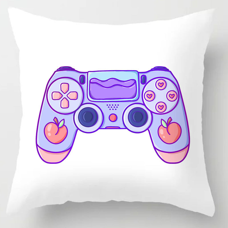 KTX-636819 Gaming-Inspired Cartoon Pillowcase - Modern Minimalist Peach Skin, 45x45cm