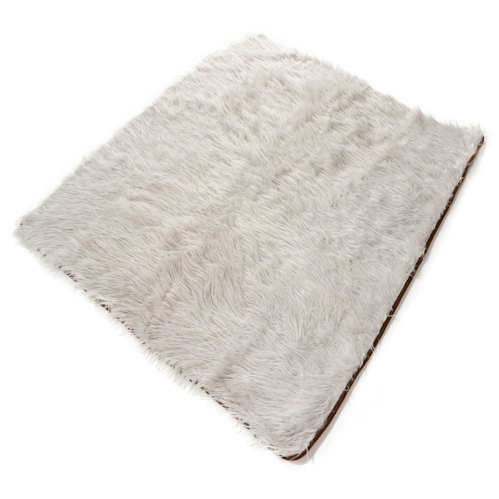KTX-637331 Winter Thick Pet Warm Pad for Dogs, Cats, and Small Animals - Soft Cloth, Grey and White