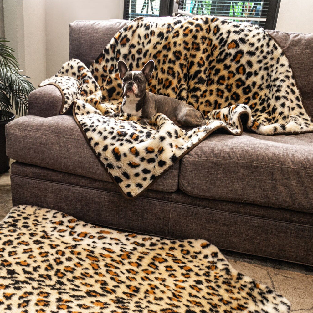 KTX-637331 Winter Thick Pet Warm Pad for Dogs, Cats, and Small Animals - Soft Cloth, Grey and White