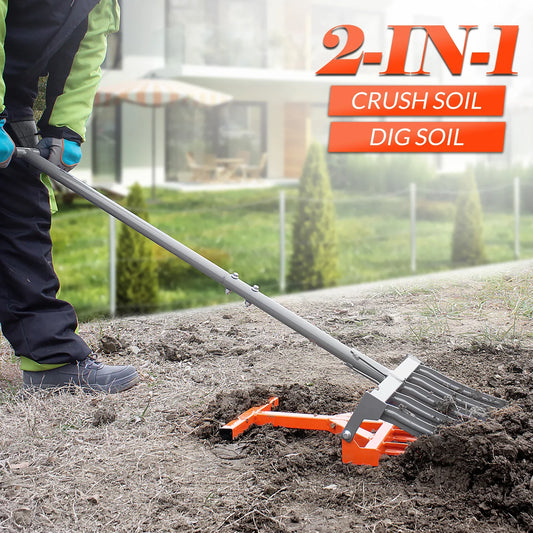KTX-639699 2-in-1 Hand Soil Digging Machine and Tiller for Efficient Gardening and Landscaping