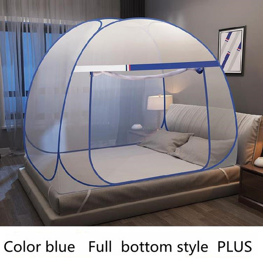 KTX-640339 Folding Mosquito Net - Modern Yurt Style with Stainless Steel Frame, Available in Multiple Bed Sizes