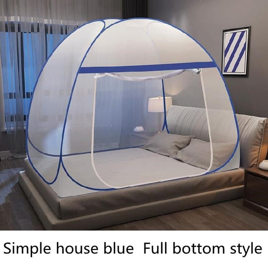 KTX-640339 Folding Mosquito Net - Modern Yurt Style with Stainless Steel Frame, Available in Multiple Bed Sizes