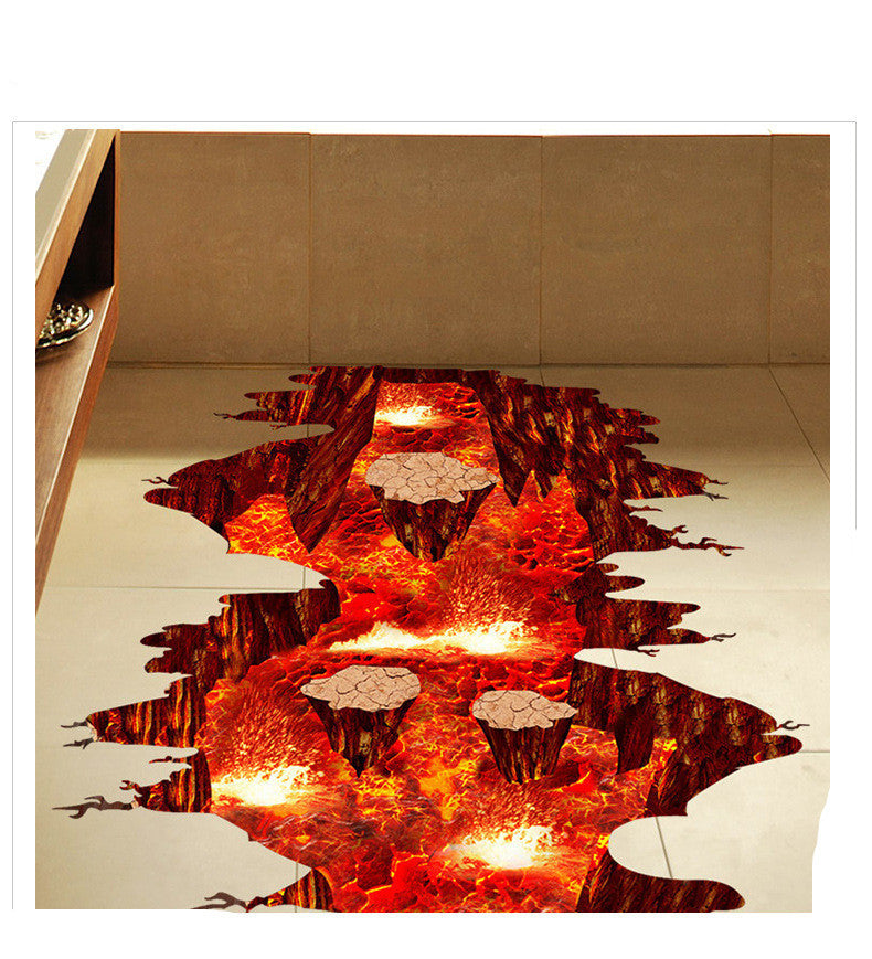 KTX-640659 Removable PVC 3D Simulation Floor Wallpaper - Waterproof, Mildew-Proof, Easy Care (60*90CM)