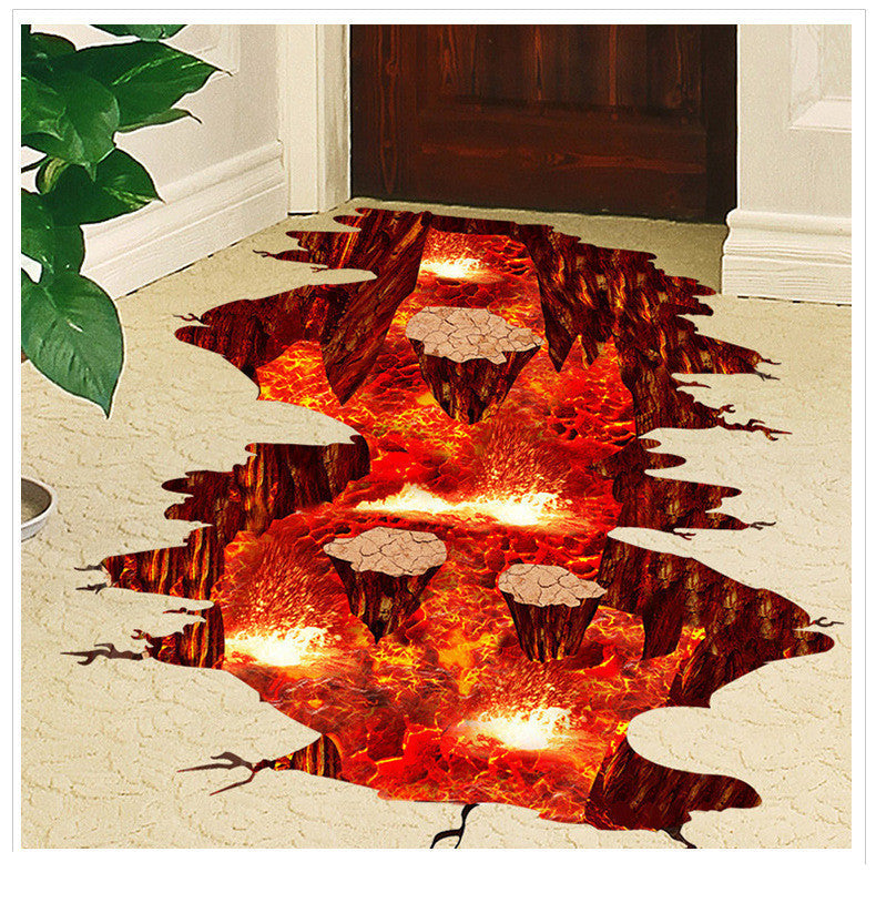 KTX-640659 Removable PVC 3D Simulation Floor Wallpaper - Waterproof, Mildew-Proof, Easy Care (60*90CM)