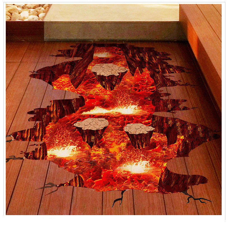 KTX-640659 Removable PVC 3D Simulation Floor Wallpaper - Waterproof, Mildew-Proof, Easy Care (60*90CM)