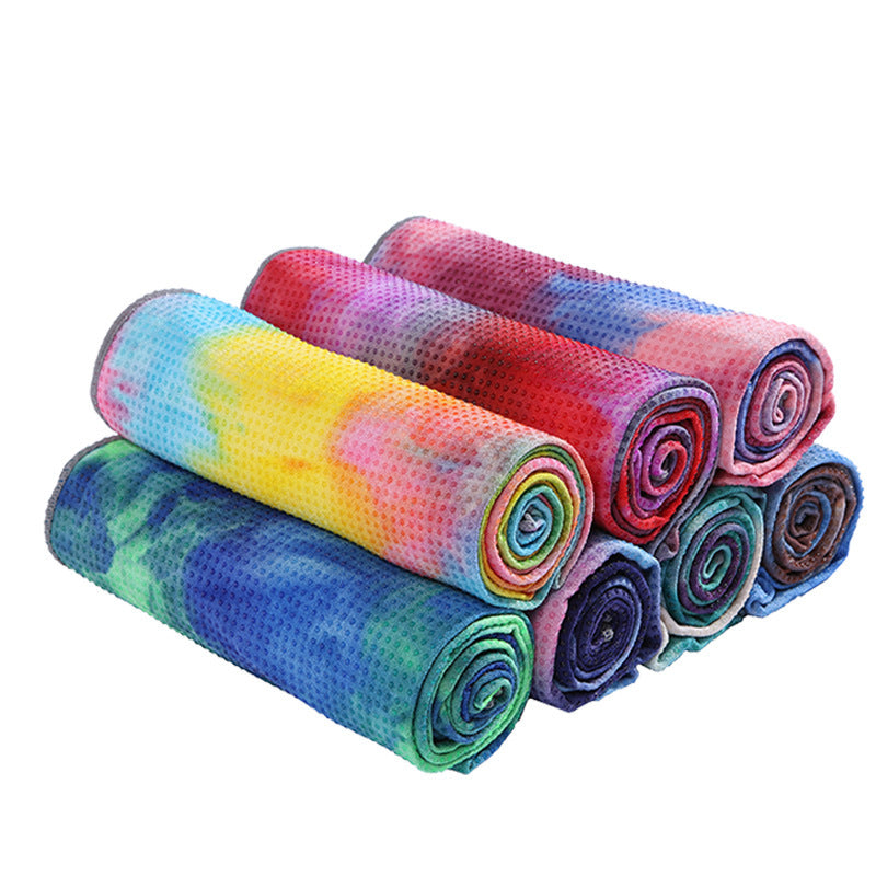 KTX-640915 Multi-Color Tie-Dye Non-Slip Microfiber Yoga Towel for Fitness and Exercise