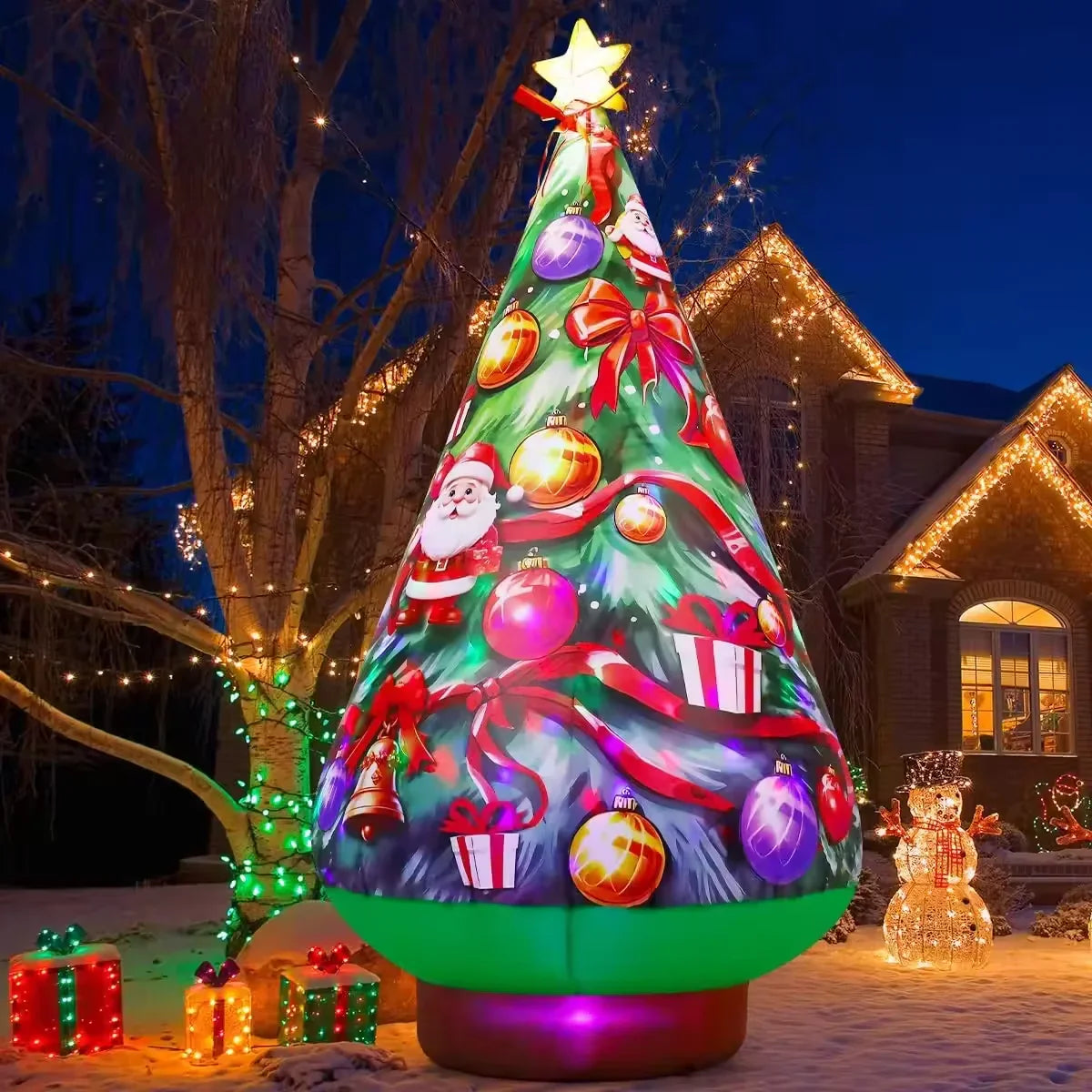 KTX-641107 8.8 FT Christmas Inflatable Tree Decoration for Outdoor Garden and Lawn Use