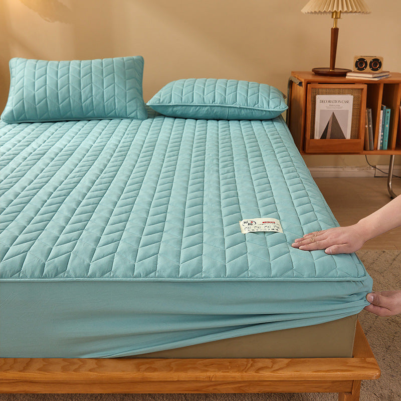 KTX-641491 Striped and Checkered Fitted Sheet Set in Soybean Fiber - Various Sizes Available