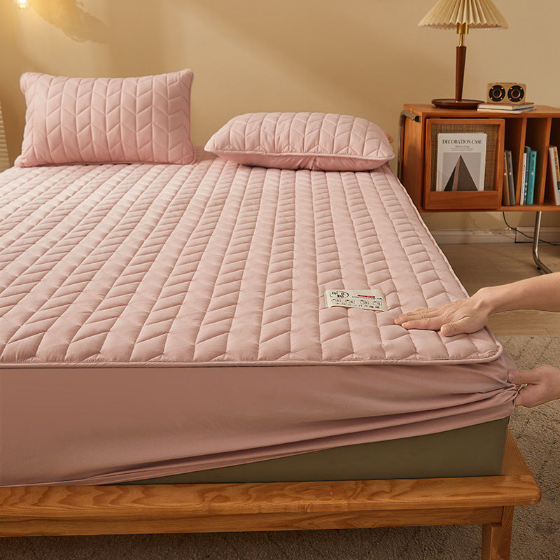 KTX-641491 Striped and Checkered Fitted Sheet Set in Soybean Fiber - Various Sizes Available