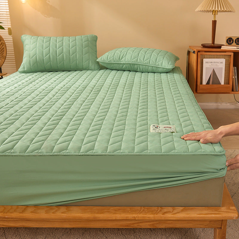 KTX-641491 Striped and Checkered Fitted Sheet Set in Soybean Fiber - Various Sizes Available