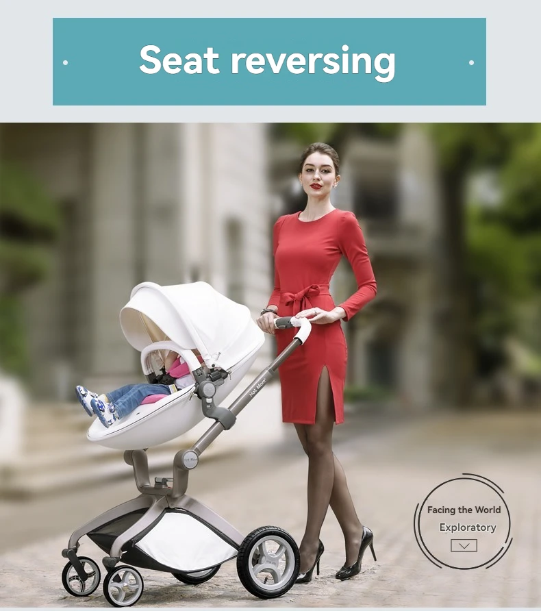 KTX-641683 Luxury 3-in-1 PU Leather Baby Stroller with High Landscape Design