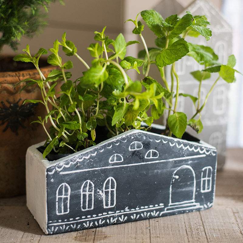 KTX-642579 Charming Ceramic Little House Flower Pot for Garden and Balcony Decor