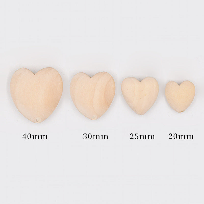 KTX-643731 Large Wooden Heart Pendants, DIY Craft Accessories, 20-40MM, Pack of 10