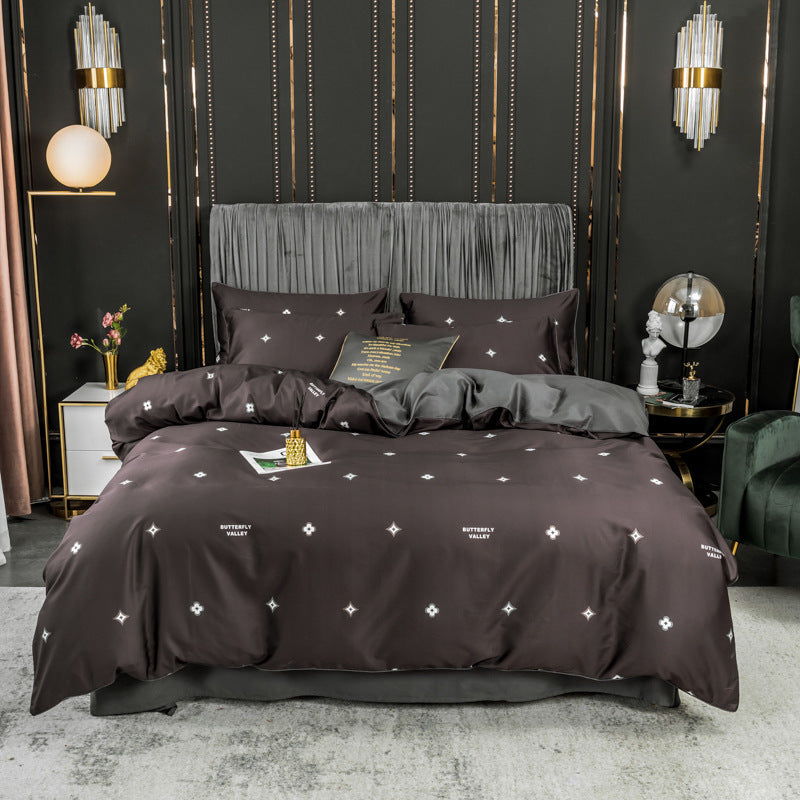 KTX-643795 Long-staple Cotton 4-Piece Double Bed Set for 1.8m Bed, Multiple Colors Available