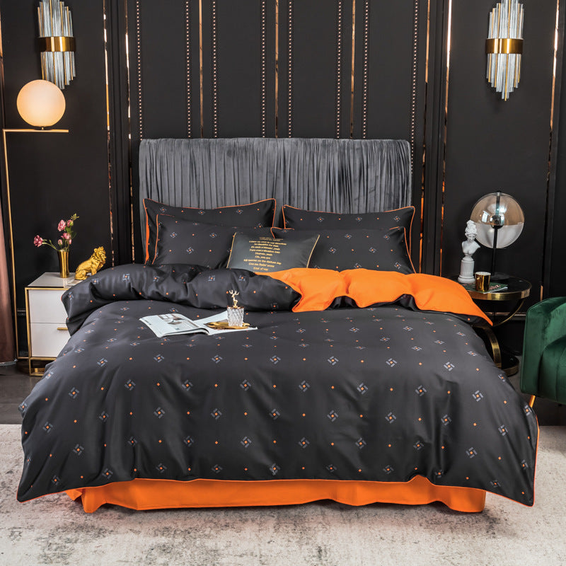 KTX-643795 Long-staple Cotton 4-Piece Double Bed Set for 1.8m Bed, Multiple Colors Available