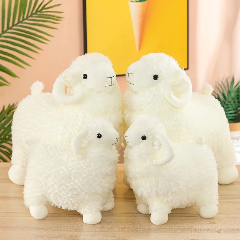 KTX-644051 Large Goat Plush Pillow - Soft Stuffed Animal Doll for Kids Ages 2 and Up, Kawaii Fluffy Toy 50cm