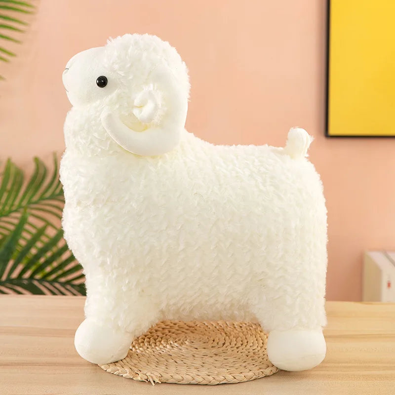 KTX-644051 Large Goat Plush Pillow - Soft Stuffed Animal Doll for Kids Ages 2 and Up, Kawaii Fluffy Toy 50cm