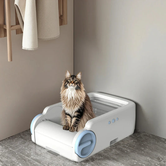 KTX-644243 Automatic Cat Litter Box with Odor Control, Easy Clean Features, and Modular Design