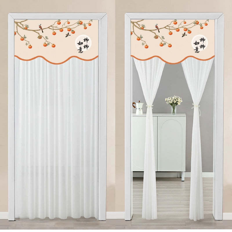 KTX-645651 Non Perforated Magic Tape Double-layer Blackout Curtain - Polyester, Multiple Sizes and Designs Available