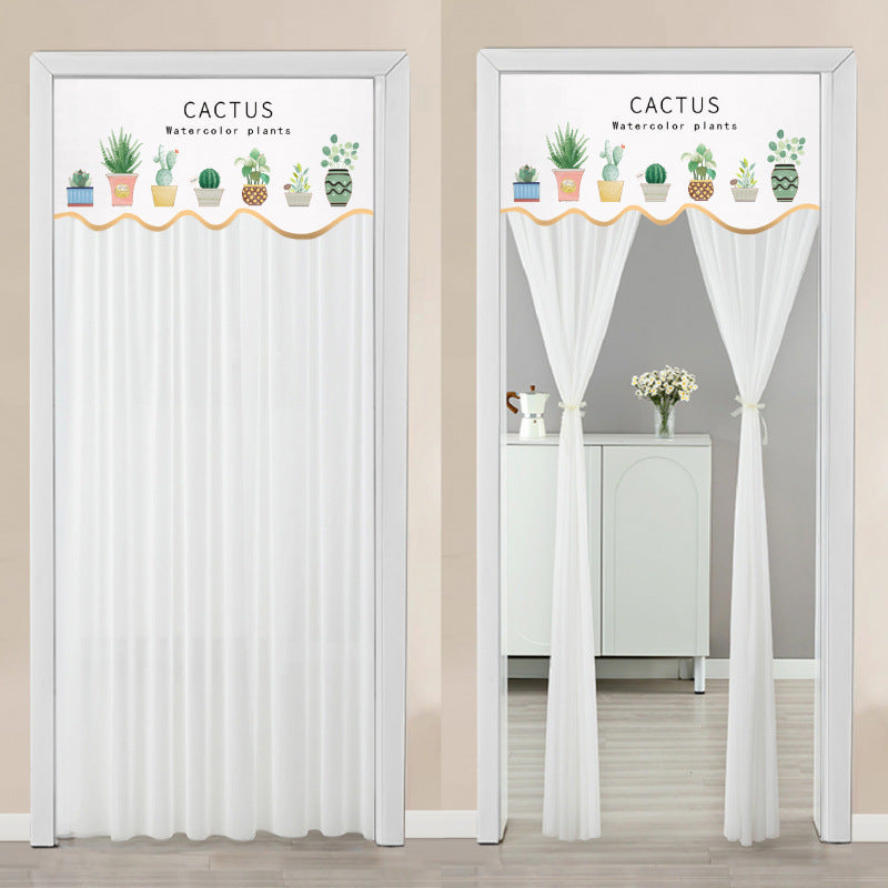 KTX-645651 Non Perforated Magic Tape Double-layer Blackout Curtain - Polyester, Multiple Sizes and Designs Available