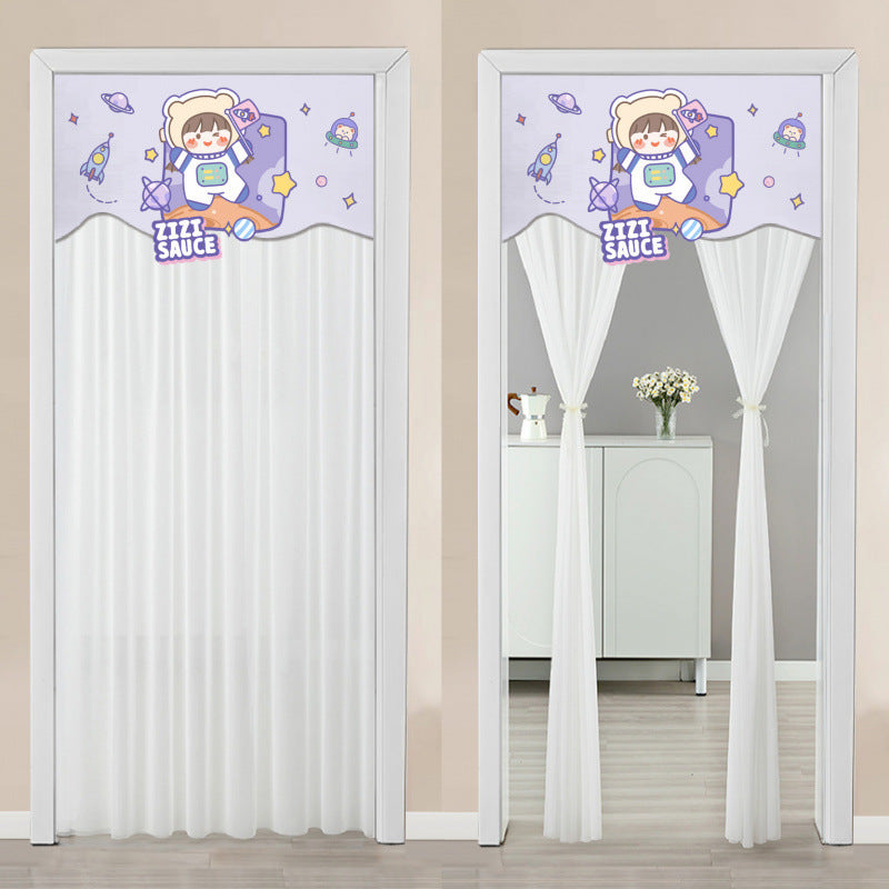 KTX-645651 Non Perforated Magic Tape Double-layer Blackout Curtain - Polyester, Multiple Sizes and Designs Available