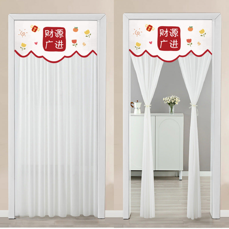 KTX-645651 Non Perforated Magic Tape Double-layer Blackout Curtain - Polyester, Multiple Sizes and Designs Available