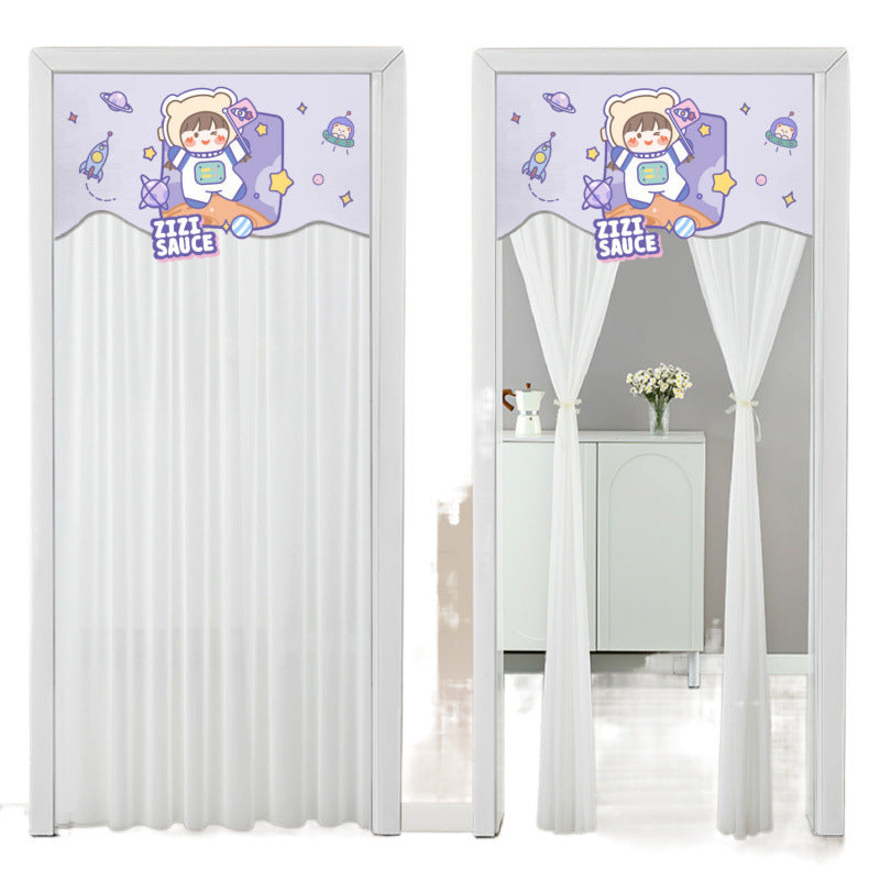 KTX-645651 Non Perforated Magic Tape Double-layer Blackout Curtain - Polyester, Multiple Sizes and Designs Available