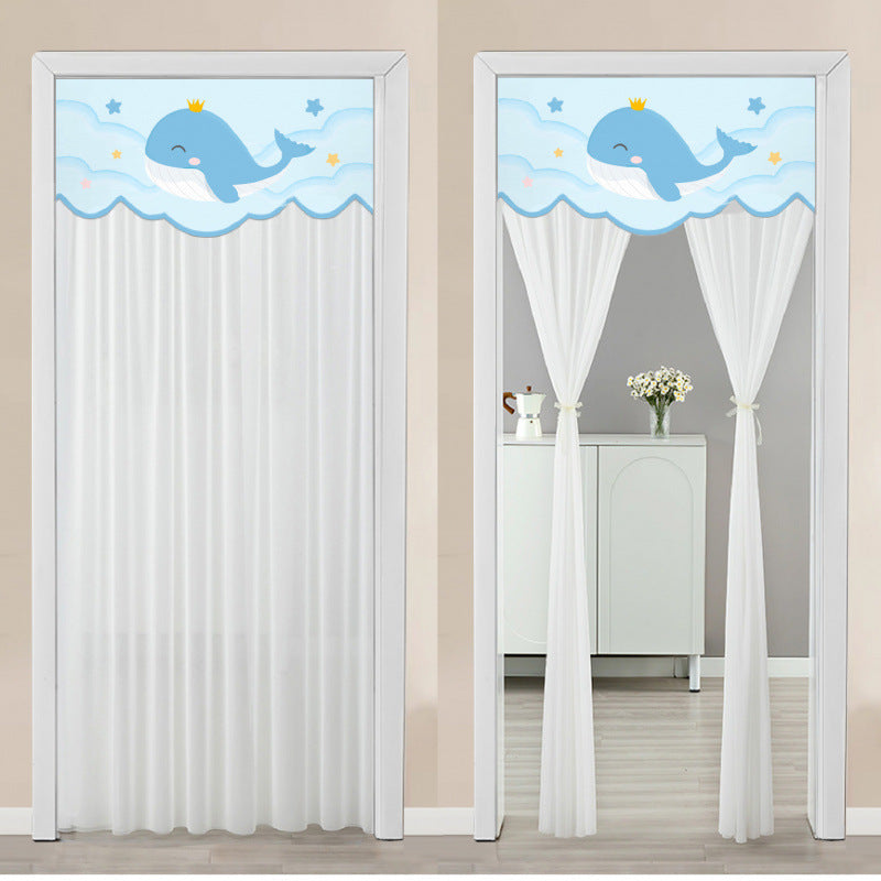 KTX-645651 Non Perforated Magic Tape Double-layer Blackout Curtain - Polyester, Multiple Sizes and Designs Available