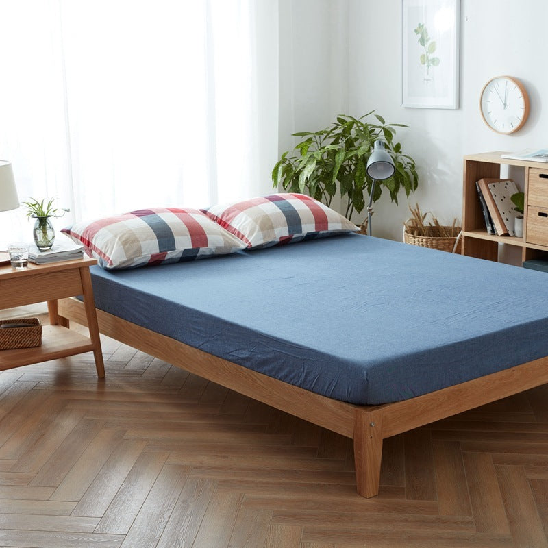 KTX-646419 Cotton Plaid Quilt Cover Set with Fitted Sheets and Pillowcases in Multiple Sizes