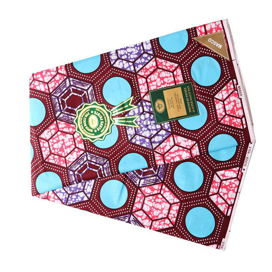 KTX-646931 African Ethnic Batik Double-sided Printed 100% Cotton Fabric - Versatile for Apparel and Home Décor