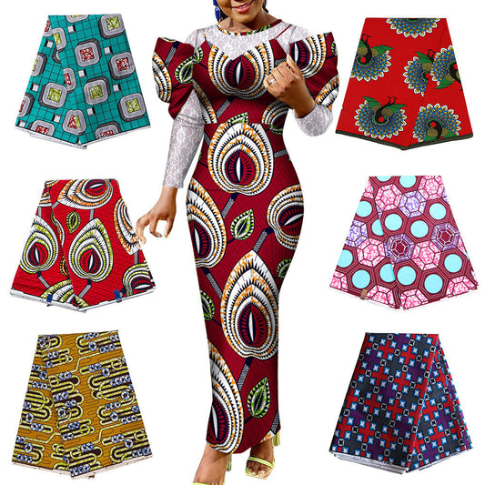 KTX-646931 African Ethnic Batik Double-sided Printed 100% Cotton Fabric - Versatile for Apparel and Home Décor